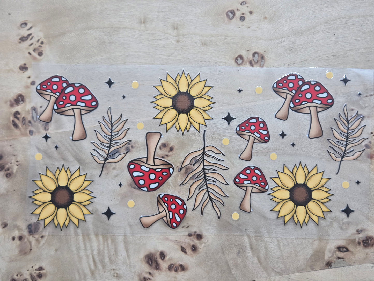 Mushrooms and Sunflowers