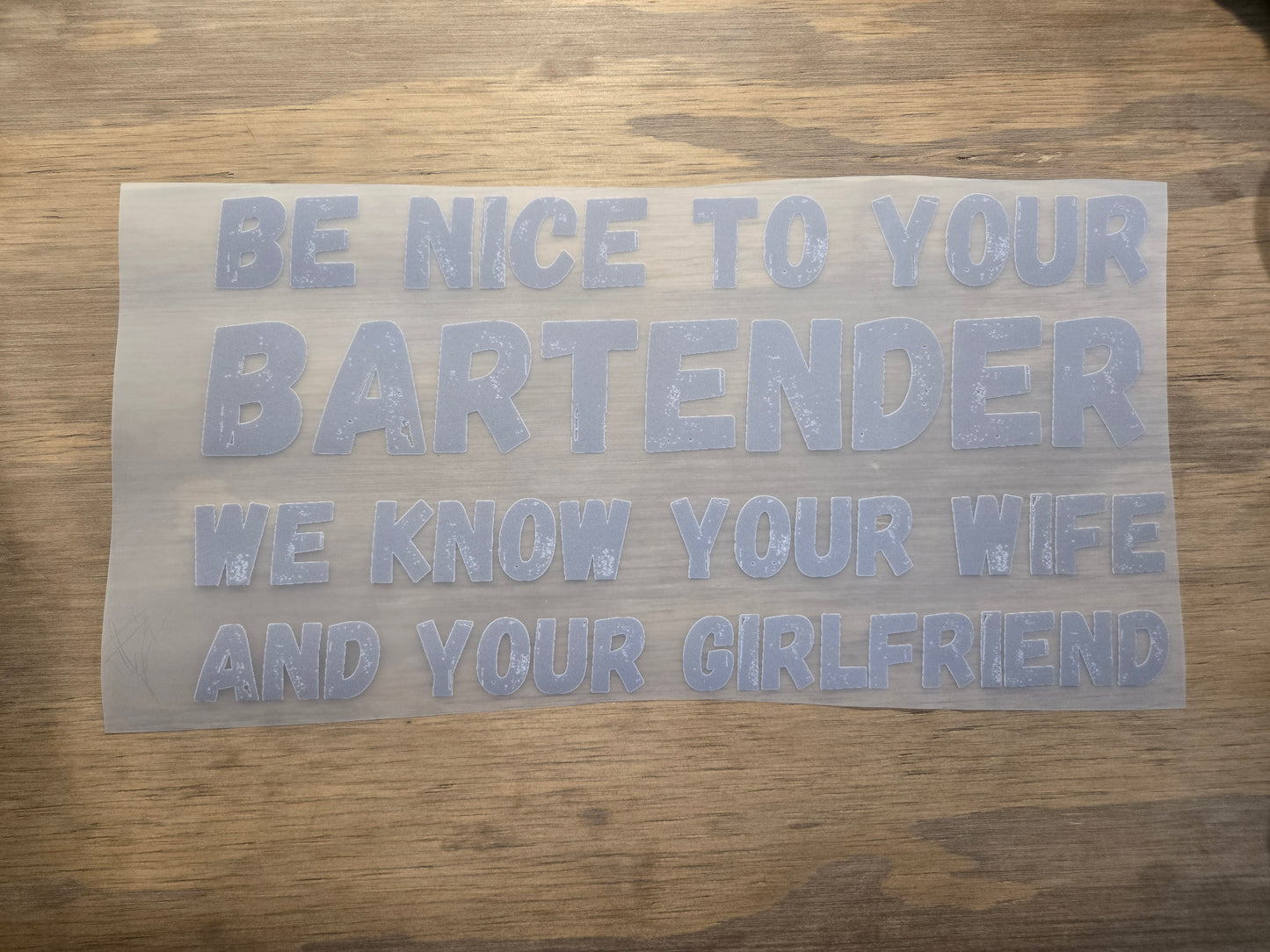 Be Nice to your Bartender