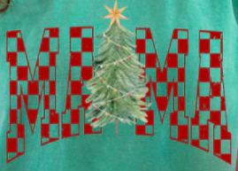 Christmas Mama Checkered