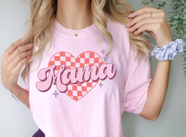 Mama Heart Checkered