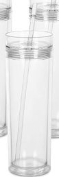 16 oz Acrylic Skinny Snowglobe Glitter Cup