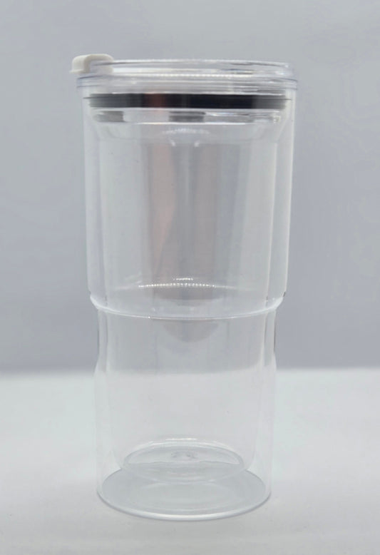 24 oz Acrylic Snowglobe Tumbler with Double Opening Lid