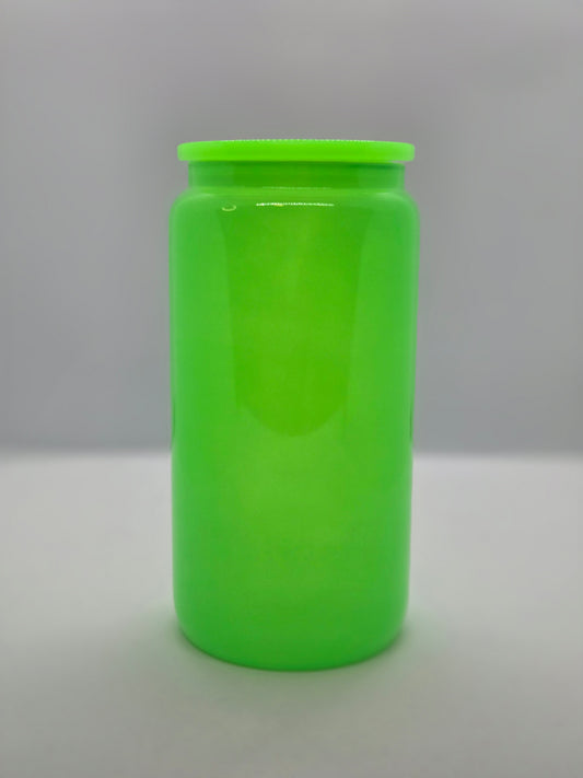 16 oz Glass Can Tumbler with Acrylic Lid