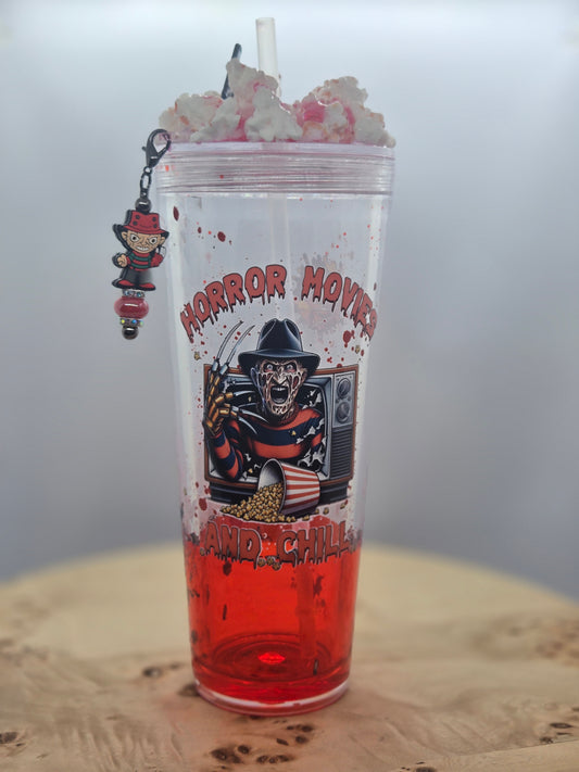 Horror Movies and Chill 24 oz Acrylic Tumbler - Ready to Ship