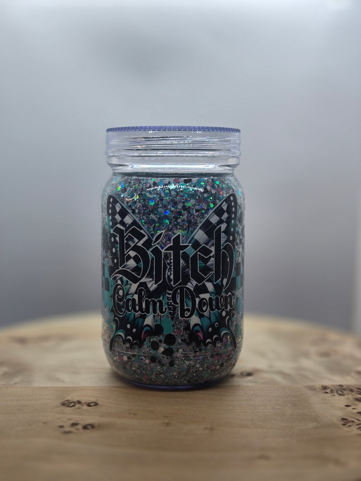20 oz Mason Jar Tumbler B Calm Down - Ready to Ship