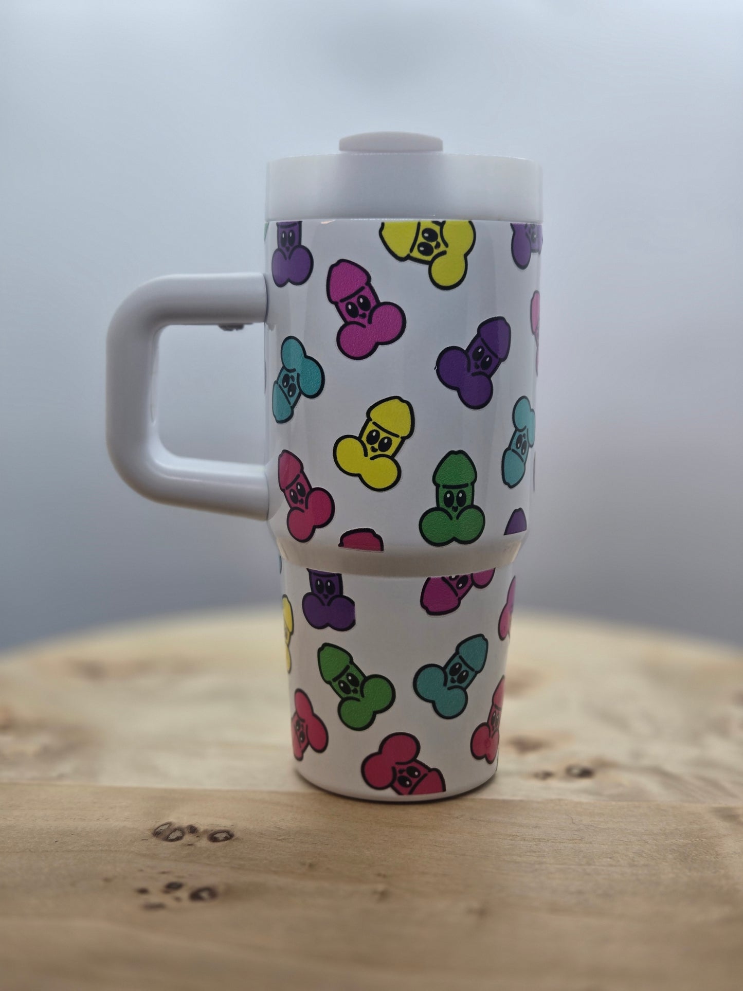 14 oz Stainless Steel Tumbler Colorful P's - Ready to Ship