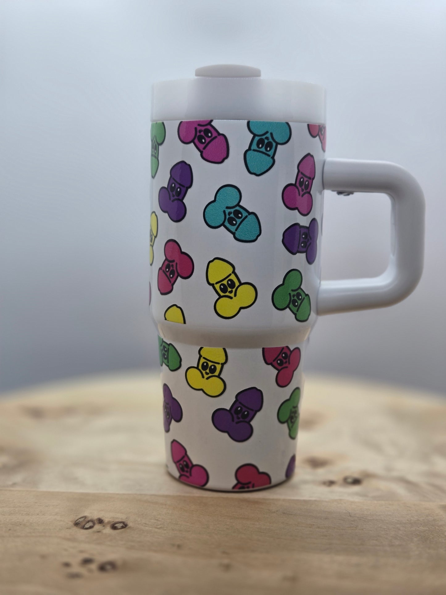 14 oz Stainless Steel Tumbler Colorful P's - Ready to Ship