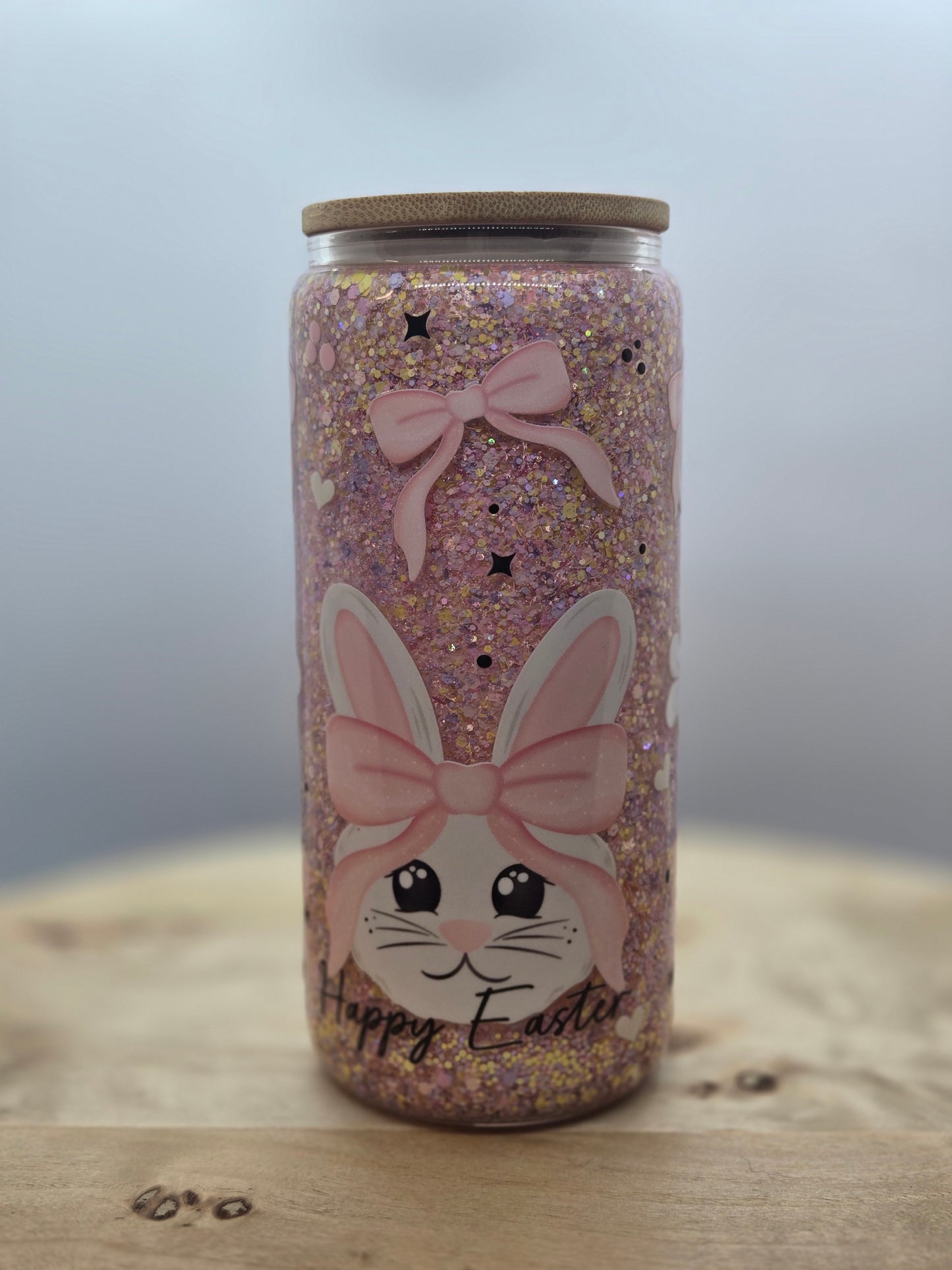 20 oz Glass Tumbler Happy Easter - Ready to Ship