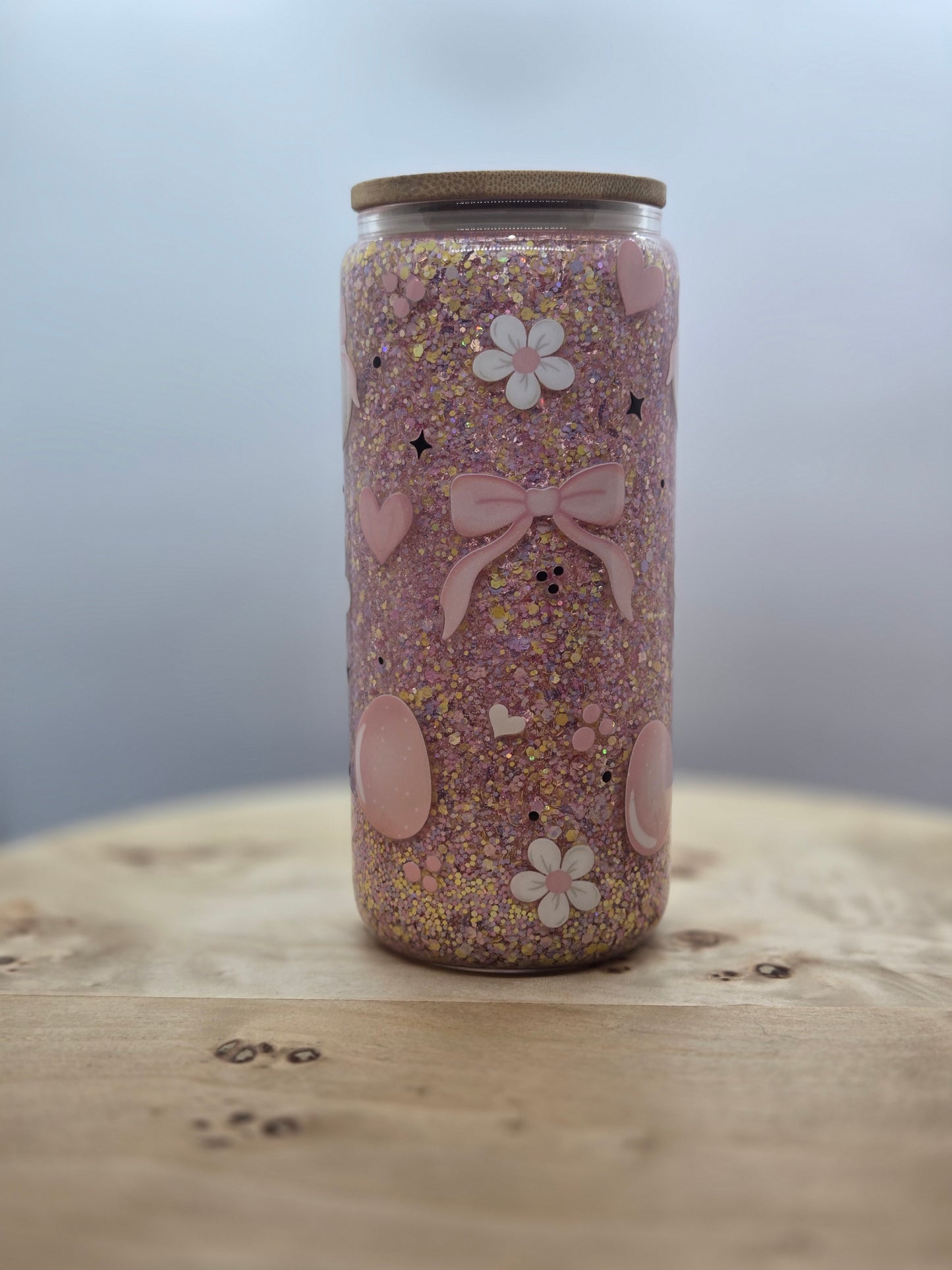 20 oz Glass Tumbler Happy Easter - Ready to Ship