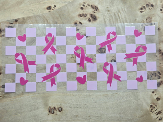 Checkered Pink Ribbon